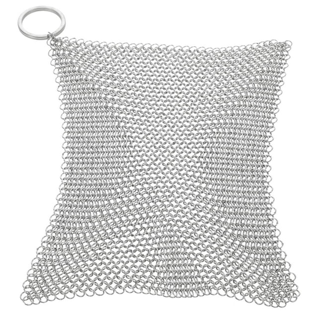 Depurador de cadena de malla de alambre, espátula inoxidable para cocina, raspador de alfombras, área de fregado de lana de acero, acero inoxidable
