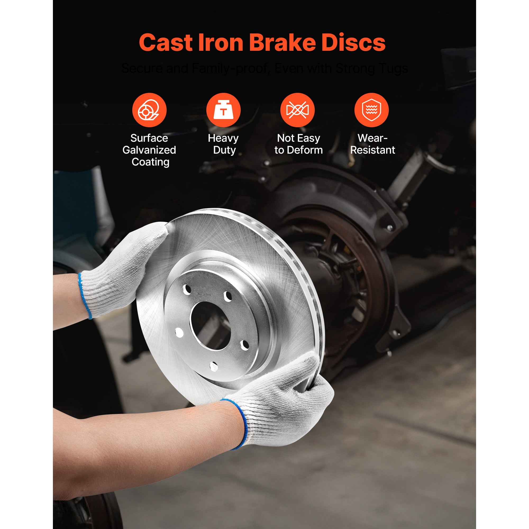 KFFKFF Front and Rear Brake Kit Compatible with 2013 Nissan Altima (Base, SL, SV & S Sedan), 2014-2018 Nissan Altima, 2019-2023 Nissan Altima (with Manual Parking Brake), Ventilated Front Rotors