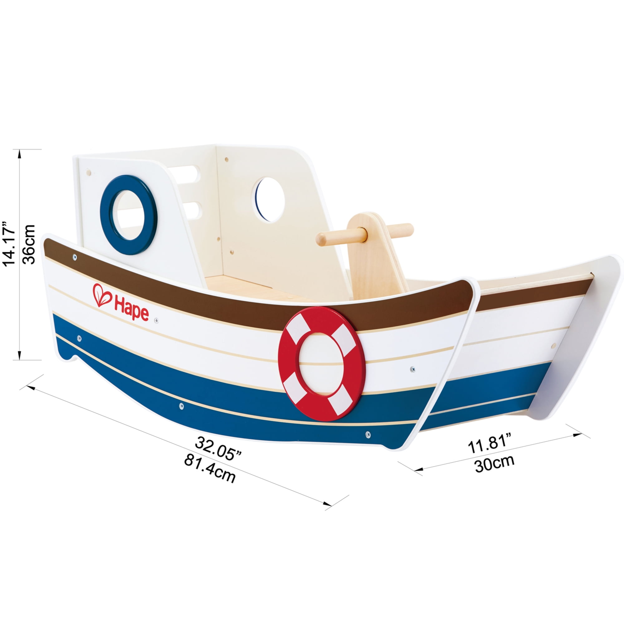 Hape High Seas Wooden Rocking Ride-on, Gift Idea for Toddlers Ages 12 Months+