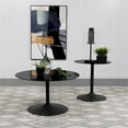thumbnail image 4 of Pemberly Row Round Metal End Table with Tempered Glass Top Black, 4 of 5