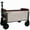 beige brown + Steel, variant on All-in-One Convertible Folding Camping Wagon Cart: Bench Seat, Storage Compartment & Included Dog Tether, Black/Gray