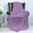 thumbnail image 4 of Geometric Soft Flannel Fleece Throw Blanket, Rhombus Checks Pattern with Rays Design Abstract Ornamental Shapes, Cozy Plush for Indoor and Outdoor Use, 50" x 70", Lavender Purple, by Ambesonne, 4 of 5