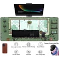 thumbnail image 3 of Kawaii Mouse Pad Cute Anime Cat Desk Mat Plant Green Cartoon Desk Pad Large Keyboard Pad Computer Mouse Pads for Women Desktop Office, Deskmat 31.5x11.8 in Stitched Edges with Non-Slip Desk Pads, 3 of 6