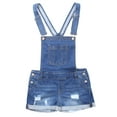 thumbnail image 1 of MixMatchy Women's Cute Junior Size Denim Overall Shorts, 1 of 6