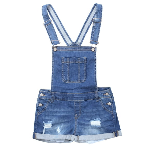 MixMatchy Women's Cute Junior Size Denim Overall Shorts