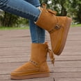 thumbnail image 5 of Dakaela Winter Snow Boots for Women Suede Warm Platform Mid Calf Booties Anti Slip Pull on Outdoor Western Boots, 5 of 8