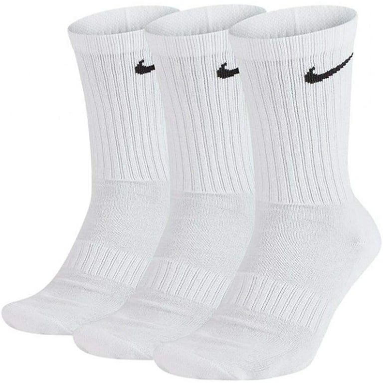 Nike Everyday Cushion Socks, Unisex Nike Socks with Sweat-Wicking Technology and Cushioning (3 Pair), White/Black, - Walmart.com
