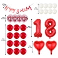 thumbnail image 2 of Red Number 18th Birthday Decoration Set Happy Birthday Banner Balloons 18 Years Old Birthday Party Supplies Helium Balloons Number 18 Balloons Latex Balloon Foil Balloon, Red 18th Party Balloons, 2 of 5