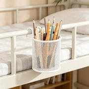Desktop organizer with Hook Letter Style Pen Holder Combination Stationery Rack Steel Mesh Multifunctional Desk Storage Office, White, JKODE