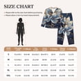 thumbnail image 4 of Fotbe Blue Golden Dream Lotus Pattern Long Sleeve Pajama Set for Women,Sleepwear Set,2-piece Loungewear Set,Soft PJs Comfy Nightwear with Pockets -Medium, 4 of 7
