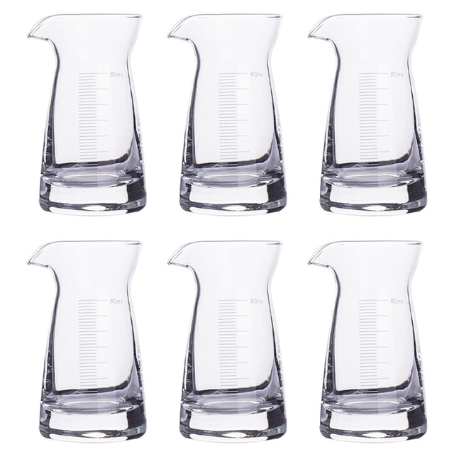 MasteelfCA 6Pcs 80ML Glass Drinks Measuring Cup Drinkware Measure Cup Bar Accessories Tools