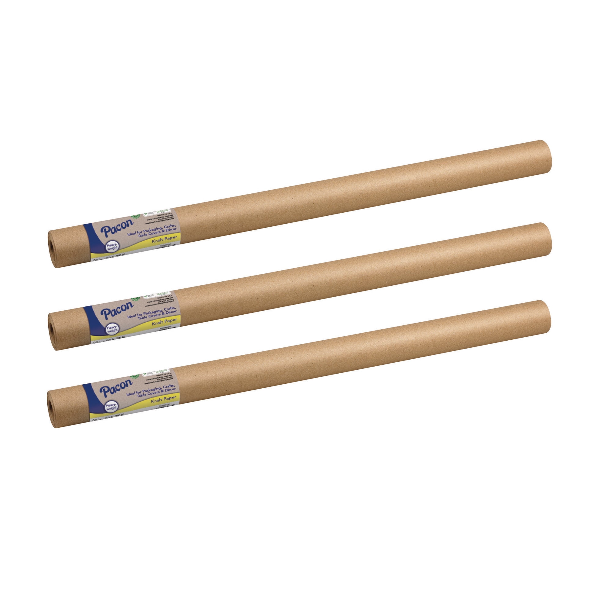 Kraft Paper Rolls, 36 Inches Wide, 75# Weight, 475 Feet Per Roll - 100% Recycled & Biodegradable