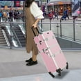 thumbnail image 2 of Omysalon 2 in 1 rolling cosmetic makeup train case for professional with mirror, black makeup Travel trolley, 2 of 9