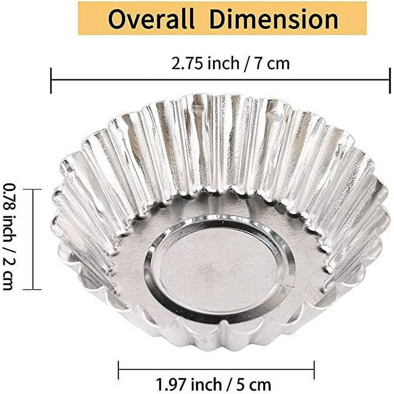  JOGILBOY 20 Pcs Disposable Aluminum Foil Egg Tart Molds Mini Pie  Tins Pans and Tinfoil Cupcake Cake Cookie Liner Baking Cup Molder for Baking  Supplies Making Tarts Quiche Pie Chocolate Pudding