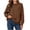 Brown, variant on Women’s Crew Neck Sweatshirt Long Sleeve Drop Shoulder Pullover With Side Pockets,Sizes S-2XL