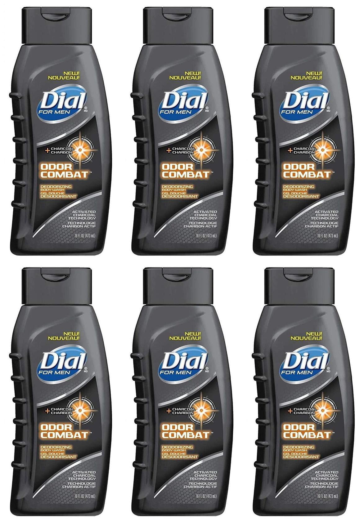 Dial for Men Body Wash, Deodorizing Body Wash Odor Combat Charcoal