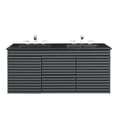 thumbnail image 2 of Modway Render 48" MDF and Particleboard Wall-Mount Bathroom Vanity in Gray/Black, 2 of 8