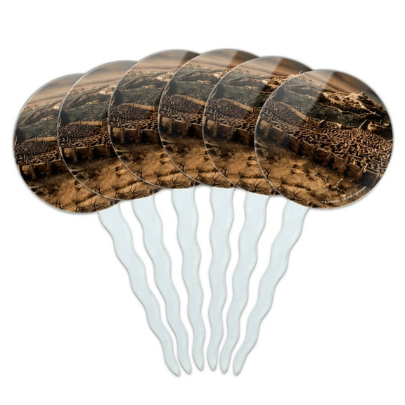 Labyrinth Hedge Maze Goblin City Cupcake Picks Toppers Decoration Set of 6