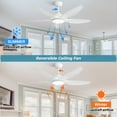 thumbnail image 4 of Sofucor 48-Inch Modern Ceiling Fan with LED Dimmable Lights, Remote, Reversible, 3CCT, Quiet 6 Speeds, 4 of 10