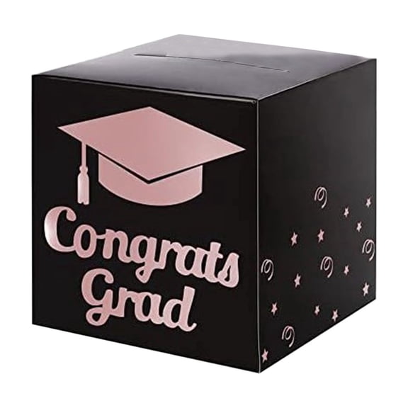 Congrats Grad Card Box, Graduation Card Holders Box for Graduation Party Decorations, Money Gift Box for High School and College Graduation Party Supplies