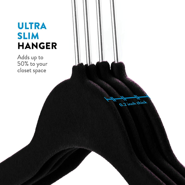 Basics Velvet Suit Hangers - 50 Pack Black