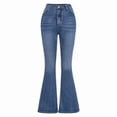thumbnail image 2 of FEDPOP Baggy Jeans for Girls Wide Leg Ripped High Elastic Waisted Denim Pants Cute Summer Trousers Y2K Streetwear 7-14Y, 2 of 7