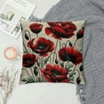 thumbnail image 2 of Creowell Spring Floral Black Red Poppy Flower Throw Pillow Covers 18x18 Inch Summer Outdoor Decorative Sturdy  Square Pillowcase for Couch Sofa Living Room Bedroom Home Decor, 2 of 5