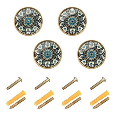 Ryvnso Mandala Eyes in Hands Cabinet Knobs Kitchen Door Round Pulls Drawers Dresser Cupboard Knob Set of 4