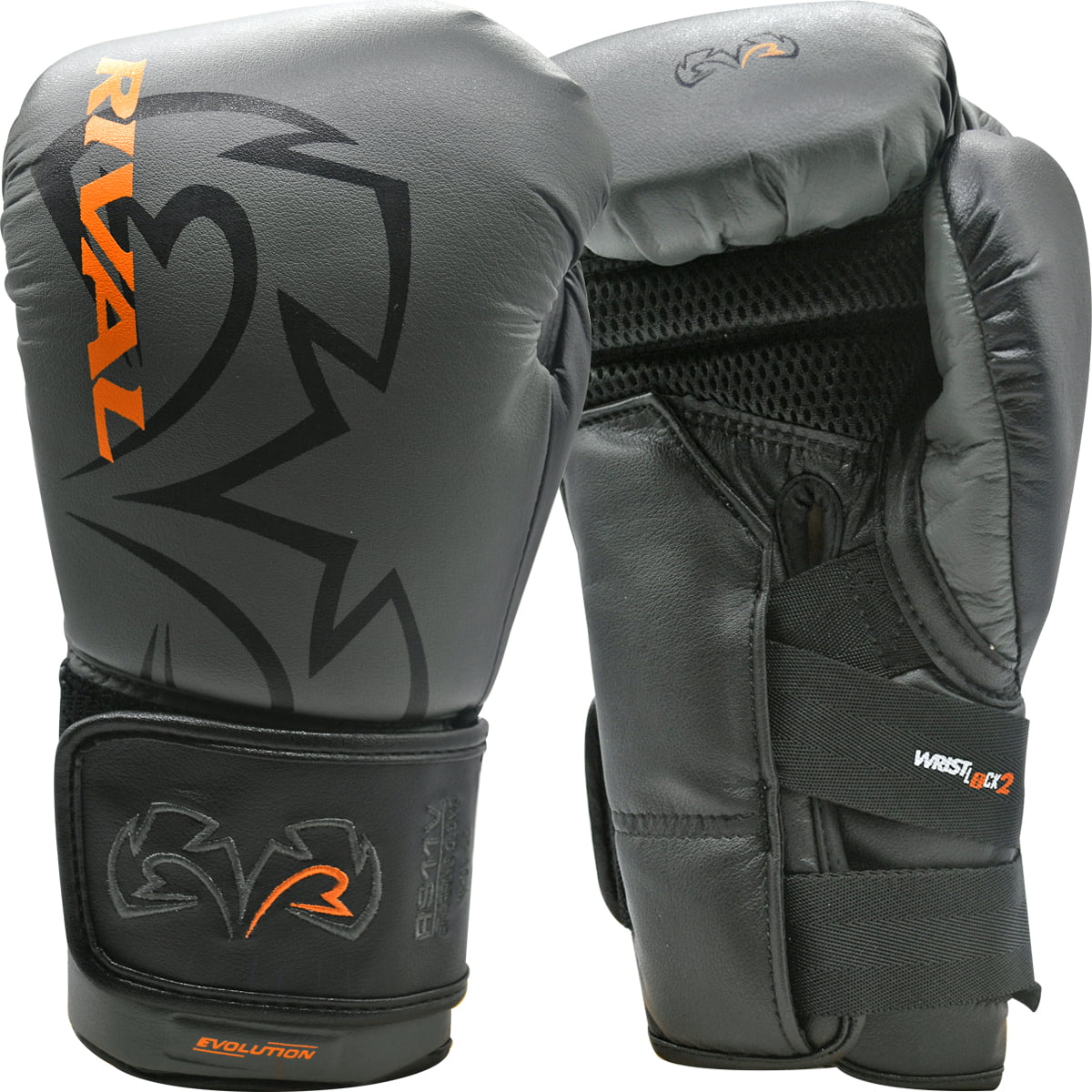Gray/Black/Orange Rival Boxing RS11V Evolution Hook and Loop Sparring Gloves 