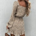 thumbnail image 5 of RYDCOT Fashion Women off shoulder Summer Beach Casual Evening Party Short Mini Dress Beige XL, 5 of 6