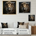 thumbnail image 4 of Designart "Crowned Lion in Portrait I" Animals Framed Wall Art - Traditional Brown Lion Entryway Framed Wall Art Print, 4 of 6