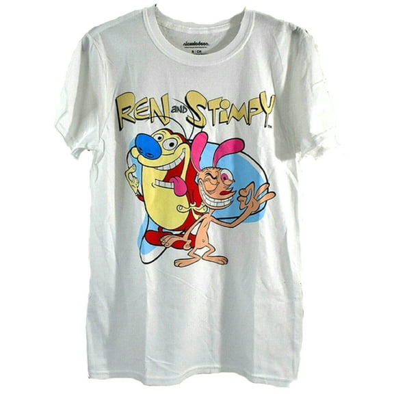 Ren and Stimpy Men's White T-Shirt - (Large)