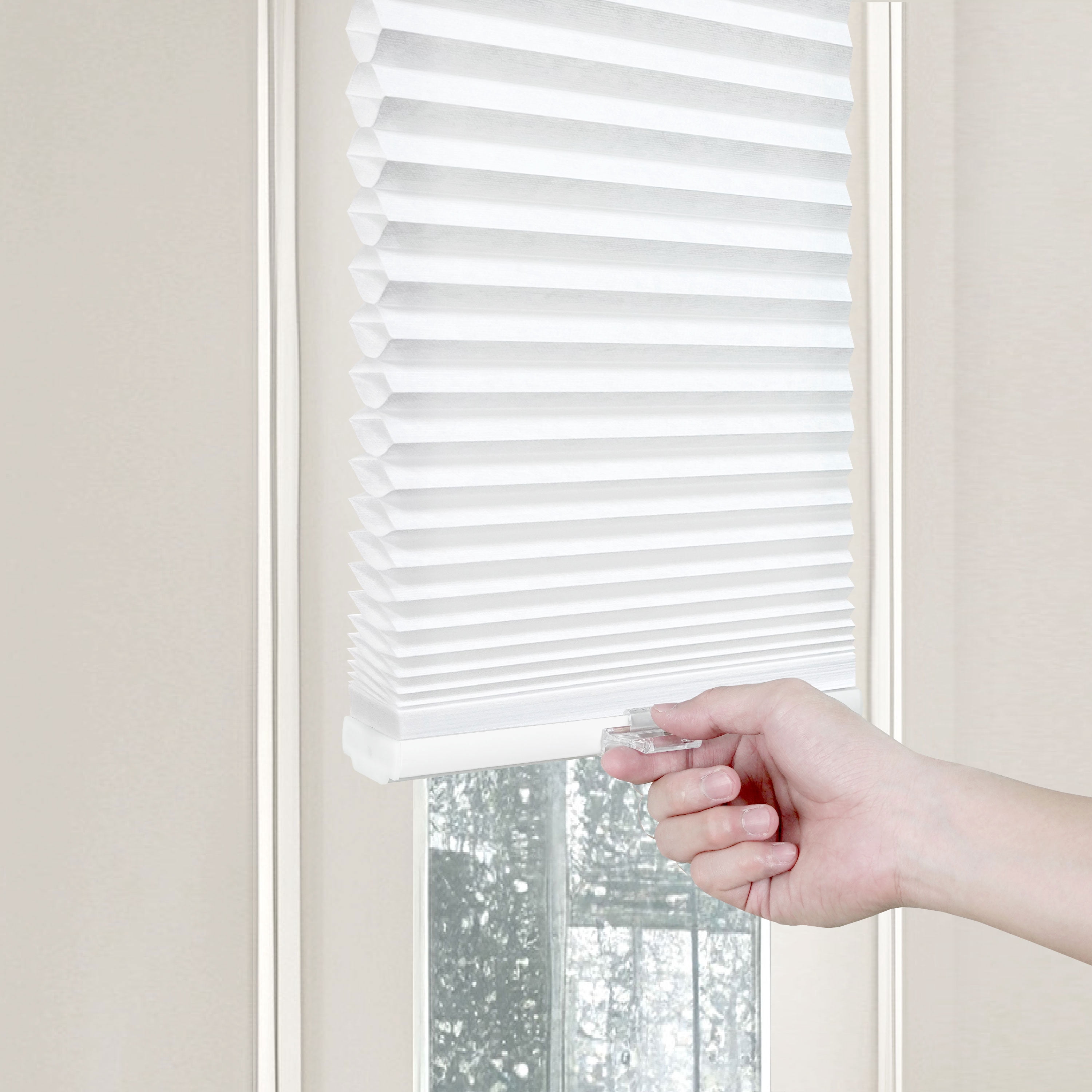 Regal Living Cordless 1.5" Light Filtering Cellular Sidelight Shade, White - 10.75 in. W x 72 in. L
