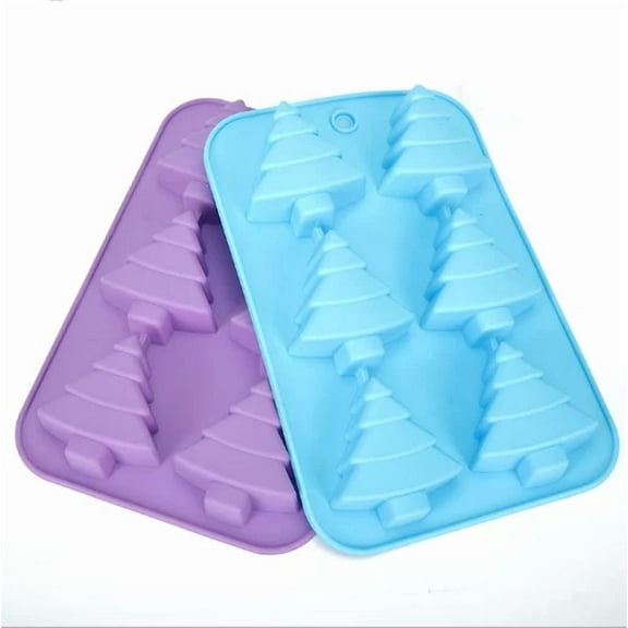 New 6 Cups Christmas Tree Soap Mold Cake Cookie Mold Diy Baking Tool Silicone