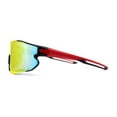 thumbnail image 4 of Mens Color Mirror Aerodynamic Block Shield Lens Plastic Sport Sunglasses Black Red Rainbow Mirror, 4 of 4