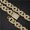 Gold, variant on FEEL STYLE Male Zircon Ouroboros Cuban Chain Necklace Bracelet Set for Men Women 15MM 18"