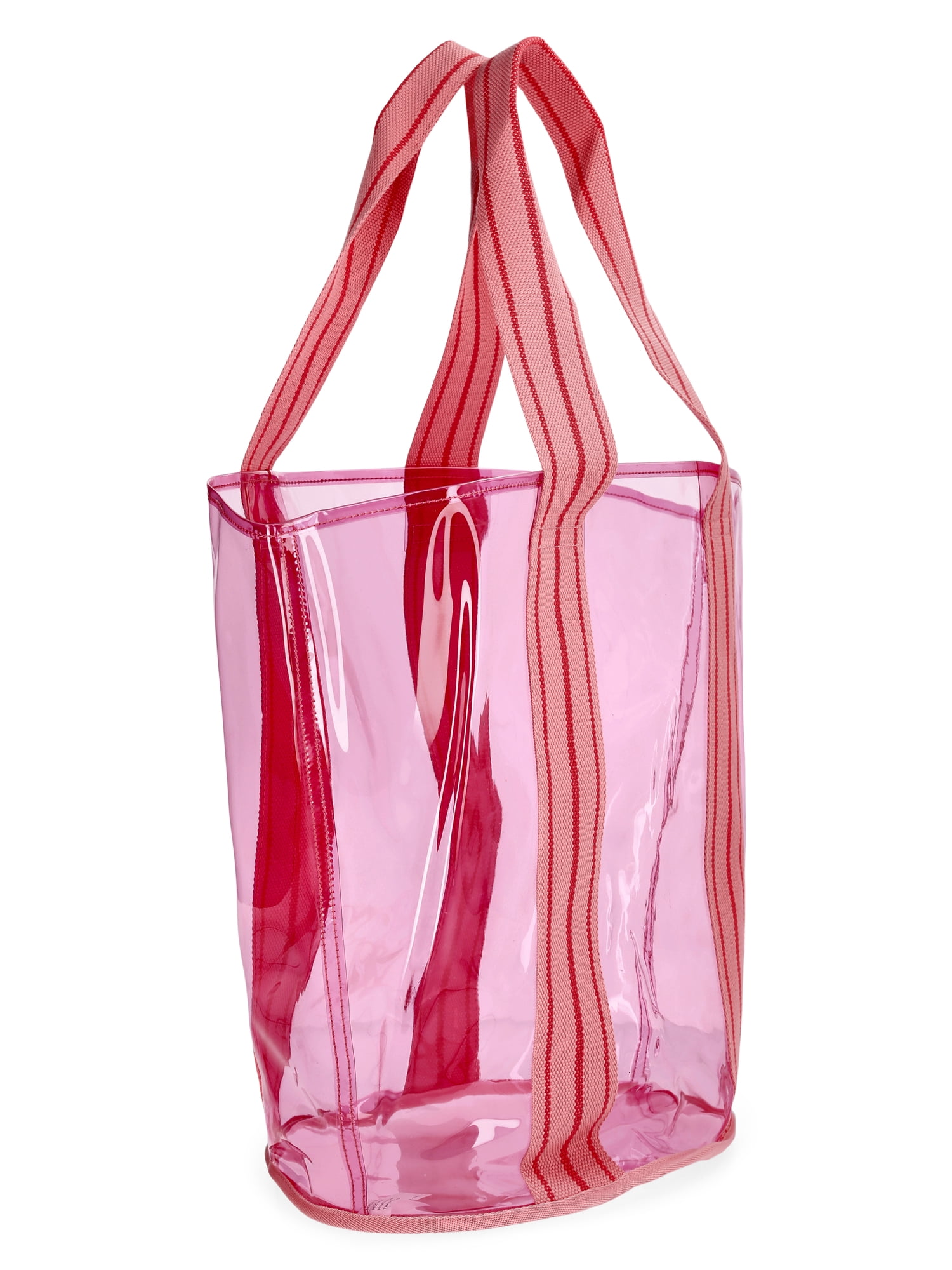 No Boundaries Women's Clear Beach Tote, Pink