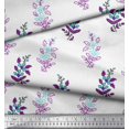 thumbnail image 3 of Soimoi Silk Fabric Leaves & Floral Block Printed Craft Fabric by The Yard 42 Inch Wide, 3 of 4