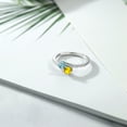 thumbnail image 3 of Gem Stone King 925 Sterling Silver Blue Zircon and Yellow Sapphire Bypass Ring for Women (1.10 Cttw, Gemstone December Birthstone, Round 4MM, Size 5), 3 of 4