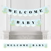 Big Dot of Happiness Baby Boy Dinosaur - Baby Shower Bunting Banner - Blue Party Decorations - Welcome Baby