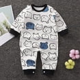 thumbnail image 2 of JUMEYU Newborn Boy Clothes Winter Newborn Romper Coming Home Outfits Infant Girl Boy Cute Print Long Sleeve Bodysuit Jumpsuit 0 3 6 9 12 18 24 Months (Navy,6-12 Months), 2 of 4