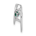 thumbnail image 2 of 925 Sterling Silver Rhodium Created Emerald Birthstone Vibrant Chain Slide; for Adults and Teens; for Women and Men, 2 of 4