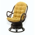 thumbnail image 4 of Java Swivel Rocking Lounge Chair Natural Rattan Wicker with Light Brown Cushion, Dark Brown, 4 of 6