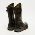 thumbnail image 4 of Fly London Womens Brown MES 2 Wedge Heel Buckle Mid-Calf Leather Zip Platform Boots, 4 of 8