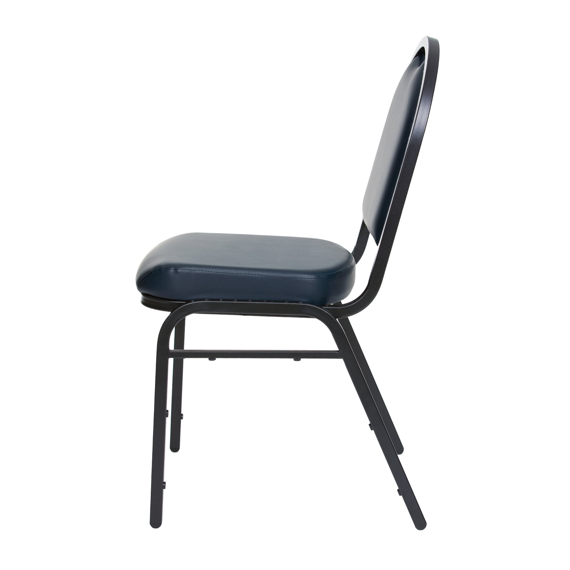 Hampden Furnishings Celia Collection Vinyl Banquet Chair, Dark Blue, Pack of 2