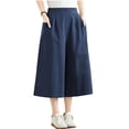 thumbnail image 2 of Trikvn Culottes For Women High Waisted Casual Flowy Cropped Loose Fit Pants With Pockets Lightweight Relaxed Fit Summer Beach Everyday Capris, 2 of 8