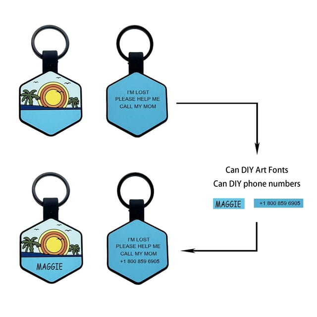 Hexagonal Silicone Pet Collar with Double Engraved Identity for Loss Prevention