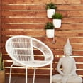 thumbnail image 2 of DecMode 12" x 25" Layered Wall White Metal Planter, 2 of 8