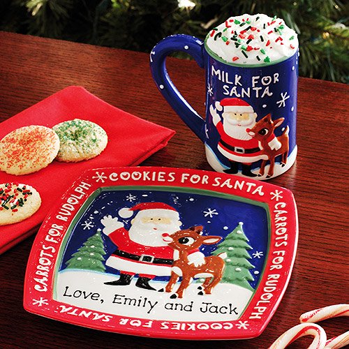 Personalized Cookies for Santa Plate and Mug