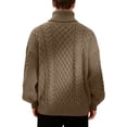 thumbnail image 2 of Men's Turtleneck Cable Knit Sweater Long Sleeve Chunky Casual Pullover Top, 2 of 5
